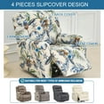 thumbnail image 4 of CHUNTIAN Stretch Recliner Slipcovers Printed Sofa Cover 4-Piece Fallon Collection Slipcover Lazy Boy Chair Covers Furniture Protector Recliner Chair Cover with Storage Pocket for Living Room, A2, 4 of 5