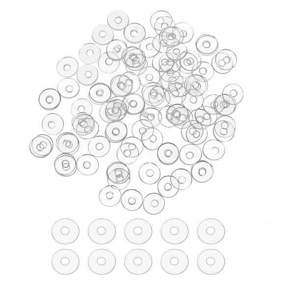 Uxcell Flat Washer, Plastic Washers Round Sealing Spacer Gasket 1.3mm ID x 3mm OD x 0.5mm Thickness