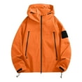 thumbnail image 6 of XPMWRP Women's Outdoor Hooded Waterproof Coats Windbreaker Hiking Traveling Long Sleeve Coats Winter Keep Warm Solid Color Clothes with Pockets Orange M, 6 of 8