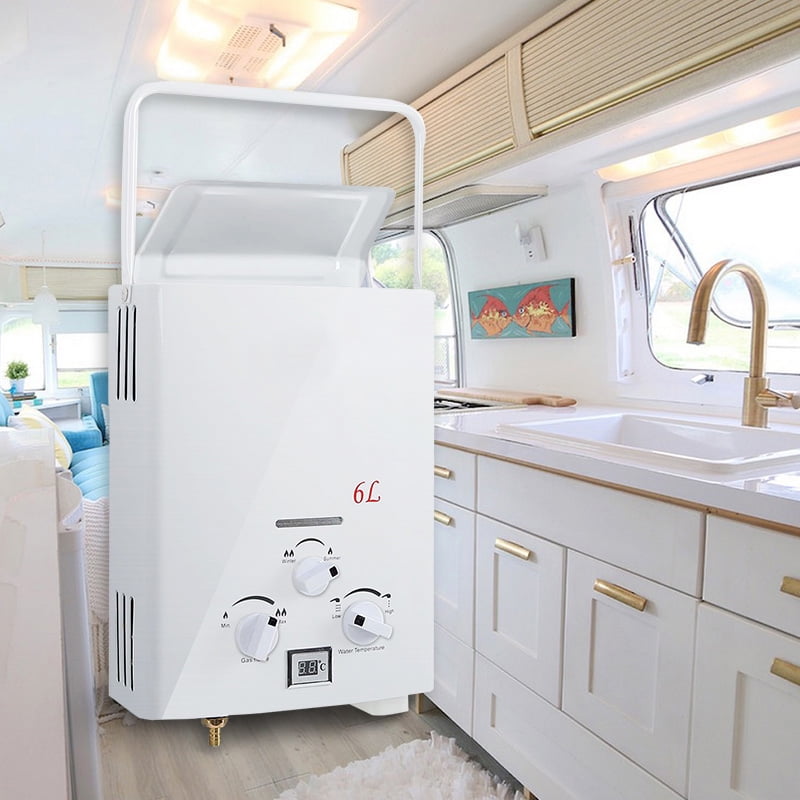 TCMT 6L Liquid Propane Portable Tankless Water Heater 1.6 GPM LPG Instant  Hot Boiler with Digital Display for Outdoor RV - Walmart.com