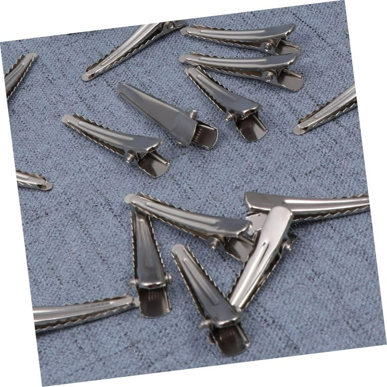 160pcs Double Prong Silver Aligator Clips Baby Hair Bows Metal Hair Clips