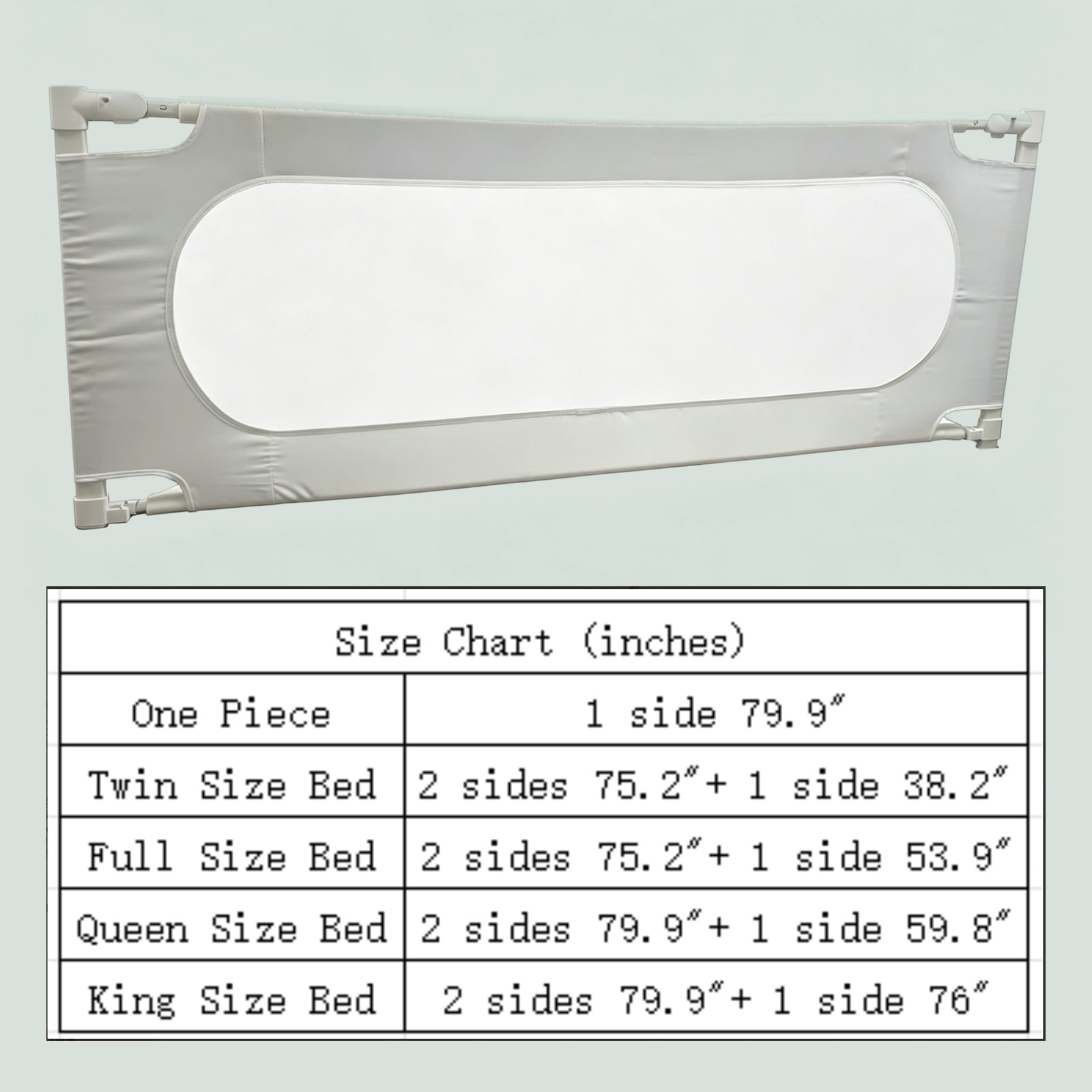 3-Piece Queen Size Bed Rail for Toddlers, Adjustable Baby Bed Rail Guard, Stable Protective Bedrail, 79.92"×79.92"×59.84", White
