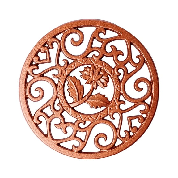 ZCSKFIN Gold Round Trivet Heat-Resistant Hot Dish Holder Protective Countertop Mat for Pots Pans Serving Platters Elegant Table Setting Accessory Anti-Scratch Base