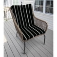 thumbnail image 2 of Jordan Manufacturing 21" x 38" Black Stripe Outdoor Chair Cushion with Ties and Loop, 2 of 3