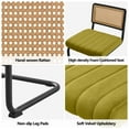 thumbnail image 6 of ANMINY Rattan Bar Stools, Set of 3, 30" Counter Height, Velvet Armless Bar Stools with Cane Back Mid Century Modern Chair for Home Office Kitchen Island, 6 of 11