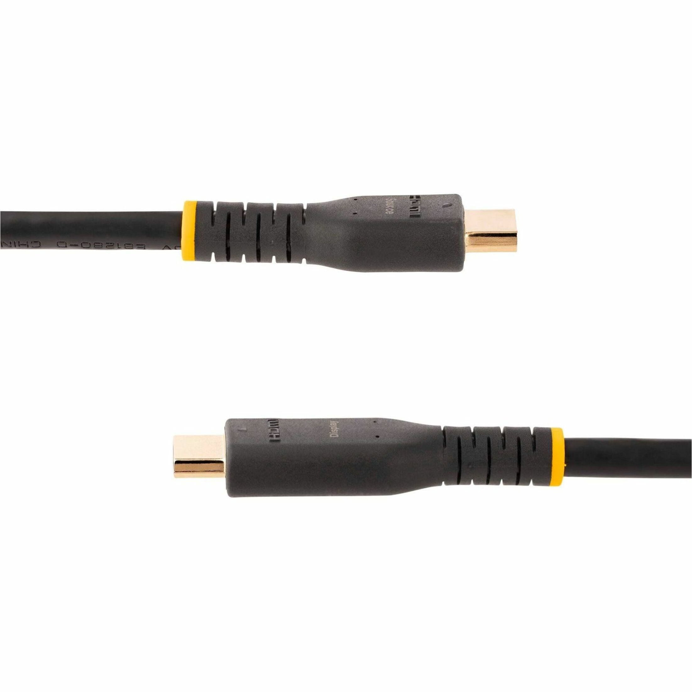 StarTech.com 30ft (10m) Active HDMI Cable w/ Ethernet - HDMI 2.0 4K 60Hz UHD - Rugged HDMI Cord w/ Aramid Fiber - Durable High Speed HDMI Cable - Heavy-Duty HDMI 2.0 Cable, Black, Black