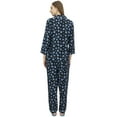 thumbnail image 3 of Bimba Black Button-Down Shirt Elastic Waist Pajama Pants 2 Pcs Night Wear Set-8, 3 of 5