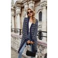thumbnail image 4 of Cardigan Tricoté à Manches Longues pour Femmes Imprimé Léopard Ouvert devant Pull Chaud Manteaux avec Poche, 4 of 7