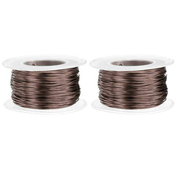 Uxcell 2pcs 20 Gauge Aluminum Craft Wire 0.8mm 98.5ft Flexible Bendable Anodized Metal Jewelry Sculpting Wire for Jewelry Making Modelling Craft DIY, Brown