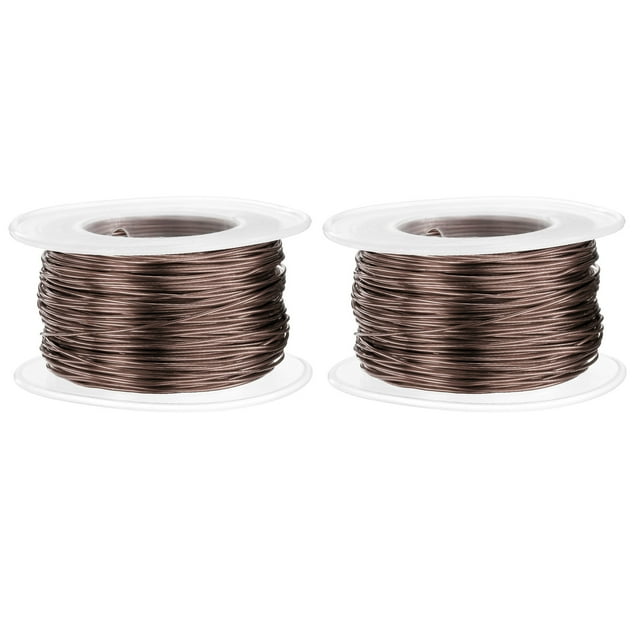 Uxcell 2 piezas de alambre de aluminio de 20 gauge 0.8mm 98.5ft flexible y maleable, alambre de metal anodizado para la creación de joyas, modelado y manualidades DIY, marrón
