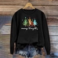thumbnail image 2 of WREESH Womens Fashion Christmas Sweatshirt Casual Crewneck Sweatshirt Print Pullover Loose Fit Long Sleeve Tops Christmas Top Loose Fitting Sweater Black, 2 of 4