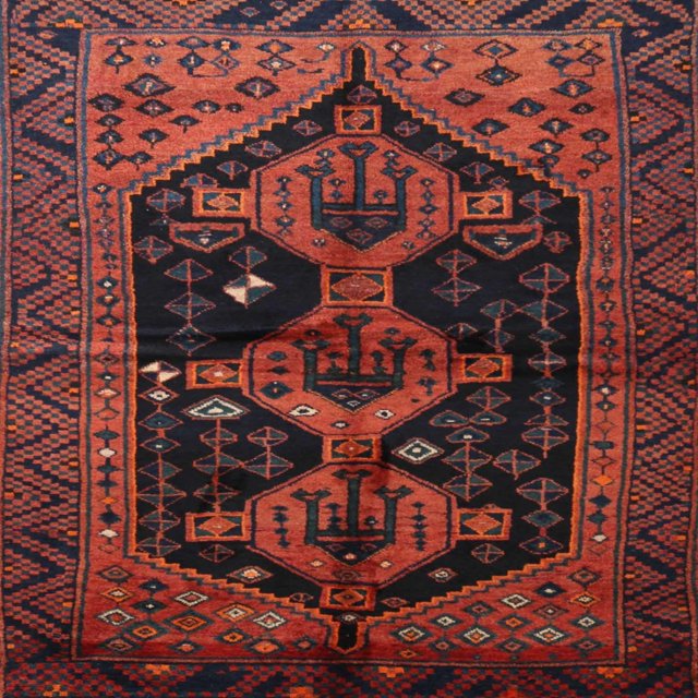 Ahgly Tapis d'Intérieur Carré Traditionnel Marron Châtaigne Persan, 4 Pieds Carré