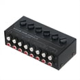 thumbnail image 1 of Mezclador Estéreo Pasivo de 6 Canales Mini Mezclador de Audio Mezclador de Sonido Portátil Entrada Ruido Ultrabajo para Estudio en, 1 of 7