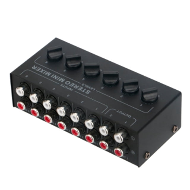 Mezclador Estéreo Pasivo de 6 Canales Mini Mezclador de Audio Mezclador de Sonido Portátil Entrada Ruido Ultrabajo para Estudio en