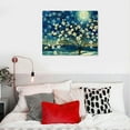 thumbnail image 5 of Nawypu Canvas Wall Art for Bedroom Flower Canvas Picture Floral Tree Painting Almond Blossom at Starry Night Landscape Artwork Abstract Lake Blue Teal Yellow Canvas Print for Modern Home Living, 5 of 6