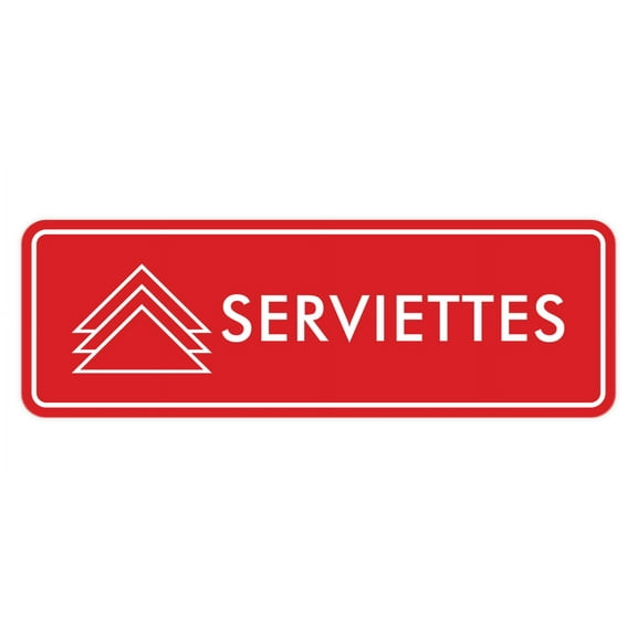 Signs ByLITA Standard Serviettes Door or Wall Sign Easy Installation | Durable Construction | Kitchen Essentials | Hygiene | AirBnB Signs Sign (Red) - Large
