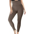 thumbnail image 4 of felwors Conceited Luxe Velvet Leggings - Vegan Leather Pants for Women Coffee, S, 4 of 6