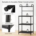 thumbnail image 6 of Wubio Bakers Rack, 4-Tier Microwave Oven Stand, Kitchen Storage Rack with Mesh Wire Metal Shelves, Free Standing Shelving Utility Unit, 23.5" Lx14 Wx54 H, Black, 6 of 9