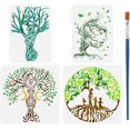 thumbnail image 1 of 4 plantillas para dibujar el árbol de la vida con pincel, tamaño 2, diosa, árbol, forma humana, luna, estrella, espiral, decoración., 1 of 7