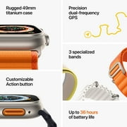 Restored Apple Watch Ultra [GPS + Cellular 49mm] Smart Watch w/Rugged Titanium Case & White Ocean Band