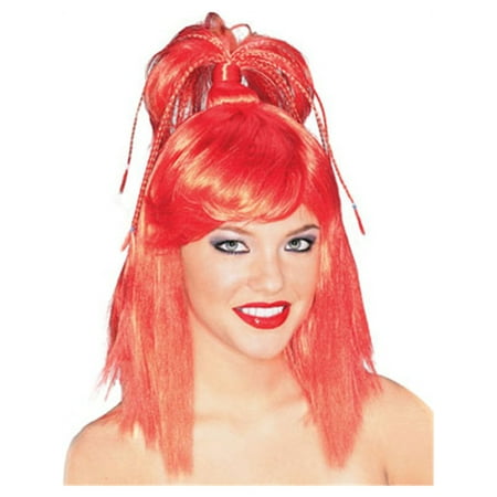Adult Womens Red Genie Costume Ponytail Wig