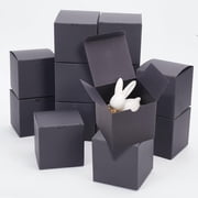 Paper Gift Packaging Boxes Foldable Storage Boxes for Gift Square Black 8x8x8cm