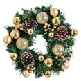 thumbnail image 3 of 13.7 Inch Artificial Christmas Wreath with Ball Ornaments, Frosted Holiday Decor with Pinecones and Berries for Front Door, Wall and Window, 3 of 5