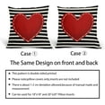 thumbnail image 5 of Valentines Day Pillow Covers 20X20 Inch Black White Stripes Red Heart Decorative Square Pillow Cases Valentine''s Day Cotton Linen Throw Pillows Set of 2 Home Decor for Sofa Porch Couch Outdoor, 5 of 6