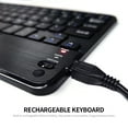 thumbnail image 2 of Teclado inalámbrico Bluetooth compacto de 59 teclas con panel táctil, compatible con múltiples sistemas, diseño delgado y elegante en color negro., 2 of 6