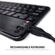 thumbnail image 2 of Teclado inalámbrico Bluetooth compacto de 59 teclas con panel táctil, compatible con múltiples sistemas, diseño delgado y elegante en color negro., 2 of 6