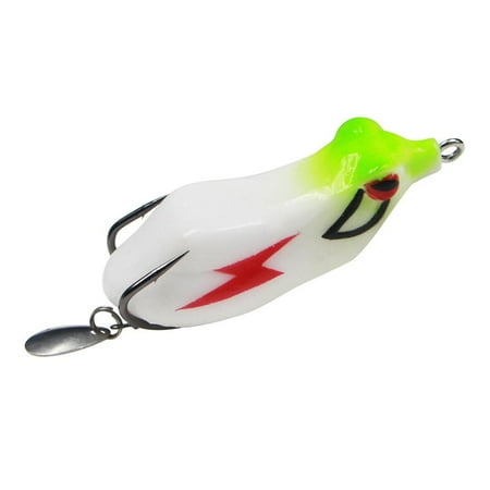 Fishing Lure 2.36in Frog Lure Soft Bait Lure Features Dual Hooks for Black R0Z2