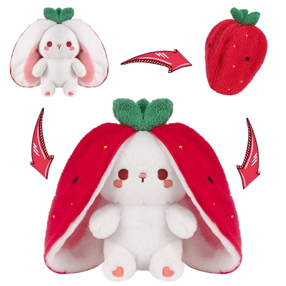 Peluche MIAODAM Strawberry Bunny de 25 cm para bebés y niños