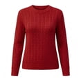 thumbnail image 5 of HAiming Fall Winter Sweaters for Women Long Sleeve Warm Scoop Neck Solid Color Casual Blouses Going out Undershirts, 5 of 6