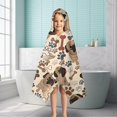 thumbnail image 6 of Pug and Footprint Hooded Bath Towel，50"x30" for Ages 3 To 12 Kids, Quick Dry Lightweight Soft Microfiber Hood Beach Towel Cover Up for Kids, 6 of 7