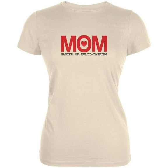 Mothers Day MOM Master Of Mulit-tasking Cream Juniors Soft T-Shirt - X-Large