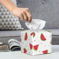 thumbnail image 5 of Goofa Hand Drawn Watermelon Tissue Box Cover PVC Leather Tissue Holder Square Facial Tissue Case Facial Paper Organizer Dispenser for Bathroom, Vanity Countertop, 5 of 8