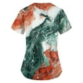 thumbnail image 2 of Black Scrub for Women,Floral Print Medical Tops - Moisture-Wicking V-Neck Scrub Top with Cargo Pockets - Light Green - XXL, 2 of 4