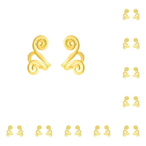 Jumpingount Pendientes de Clip para mujer, adorno de orejas exquisito, estilo Simple, Color sólido, pendiente sin perforación, accesorio de Dorado 10piezas