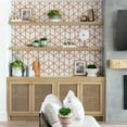 thumbnail image 4 of S4sassy Self-Stick Decorative Wallpaper, Geometric Cube Print Wall Paper, Waterproof Contact Paper, Orange, 25"x120"inch Removable Renter Friendly Wall Covering For Bedroom, Dining room, 4 of 9