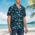 thumbnail image 3 of Fotbe Lightning Camisa Hawaiana para Hombre Unisex – Camisa Casual de Verano con Botones de Manga Corta de Algodón y Lino,Small, 3 of 7