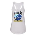thumbnail image 2 of Reel It Like You Stole It Ladies Racerback Tank Top, White, Small, 2 of 3