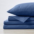 thumbnail image 4 of Great Bay Home Cotton Solid Flannel Sheet Set  (Twin XL, Navy), 4 of 6