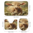 thumbnail image 3 of Farmhouse Highland Cow Funny Cattle And Flower 4 Pcs Shower Curtain Set with Rug Bathroom Sets with Waterproof Fabric And Non-Slip Rugs Toilet Lid Cover Bath Mat Decor with Hooks, 3 of 8