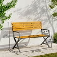 thumbnail image 3 of Outsunny Outdoor Garden Bench, Patio Bench with Backrest and Armrests, 3 of 10