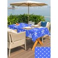thumbnail image 6 of 60x120 Inch Outdoor Tablecloth with Umbrella Hole Zipper Rectangle Blue Checkered Rectangular Tablecloths Outside Waterproof Farmhouse Plaid Modern Art Patio Table Cloth Cover for Picnic Party, 6 of 8