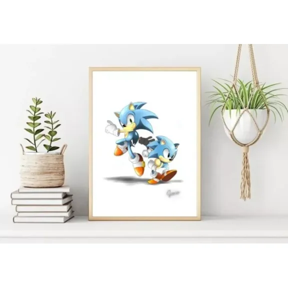 Video Game Poster, Sonic The Hedgehog Poster/Print NO FRAMED POSTER, Home Decor, Vintage Art Print, Haging Poster, Cute Birthday Gift, Wall Art