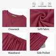 thumbnail image 5 of Weekease 2 Piece Pajama Set for Women Crew Neck Long Sleeve Tops Drawstring Pants Casual Sleepwear Fall Nightwear with Pockets, 5 of 7