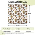 thumbnail image 2 of Highland Cow Barrel Boot Butterfly Pattern Square Fitted Tablecloth with Elastic Edge,Square Table Cover,Washable Elastic Table Cover for Home Kitchen Party Decor 34"x34", 2 of 6