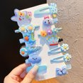 thumbnail image 1 of Juego de 14 Uds. De horquillas para el pelo para niñas, pinzas para el pelo con patrón de dibujos animados de frutas y flores de princesa coloridas, 1 of 5