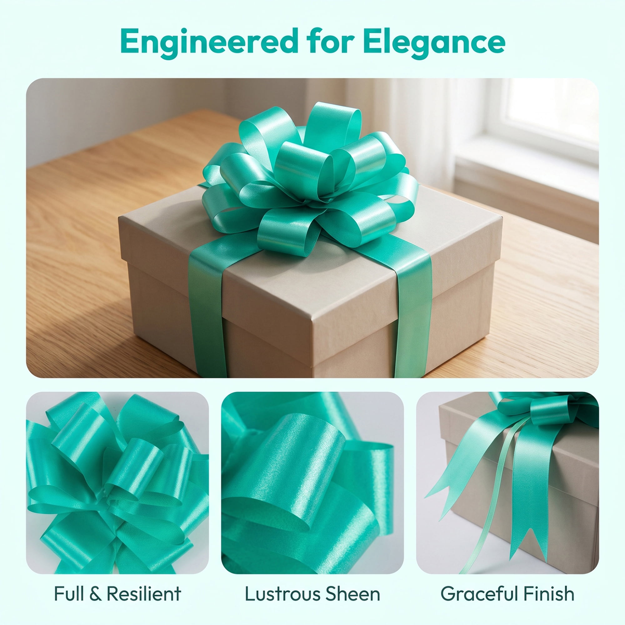 Unique Bargains Crush-Resistant Metallic Bows for Gift Wrapping and Decoration Green
